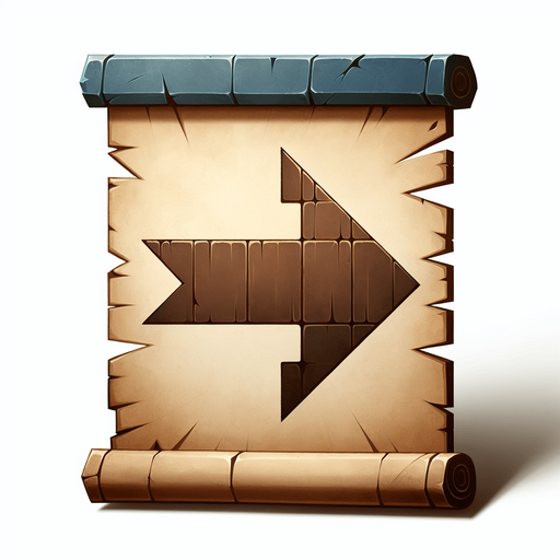 Un papel medieval con una enorme flecha hacia la izquierda de pintura en medio.
Single Game Texture.  In-Game asset. 2d.  Blank background.  High contrast.  No shadows