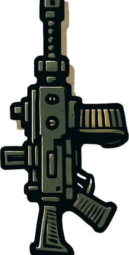 yüksek çözünürlüklü topdown bakış açısı makineli tüfek olsun.
In-Game asset.  2d.  High contrast.  No shadows