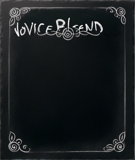 Text "NOVICE BLEND" in chalk, handwritten