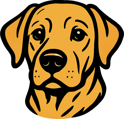 Cabeza de perro labrador.
In-Game asset.  2d.  High contrast.  No shadows