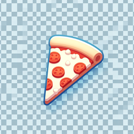 a slice of pizza on a transparent background, predominantly azur. Slice of pizza.
Single Game Texture. In-Game asset. 2d. Blank background. High contrast. No shadows.