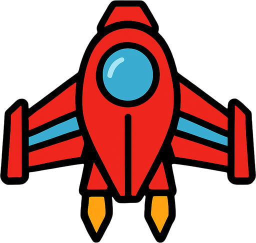 Uzay gemisi.
In-Game asset.  2d.  High contrast.  No shadows