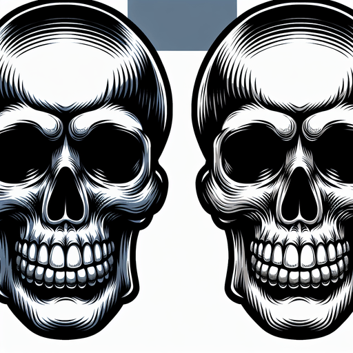 skull. clipart. cartoon. Blank background. High contrast. No shadows..