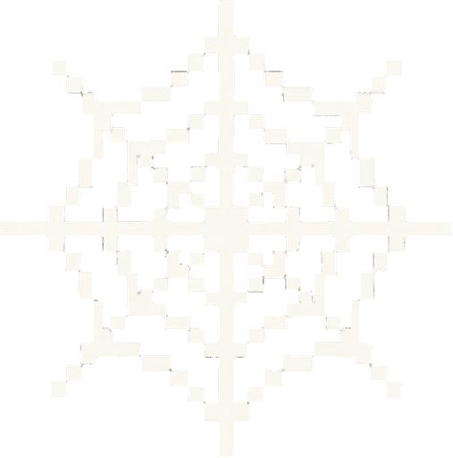 A white spider web. Pixelated retro..
In-Game asset.  2d.  High contrast.  No shadows