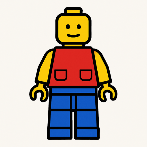 Make a Lego person.
In-Game asset.  2d.  High contrast.  No shadows