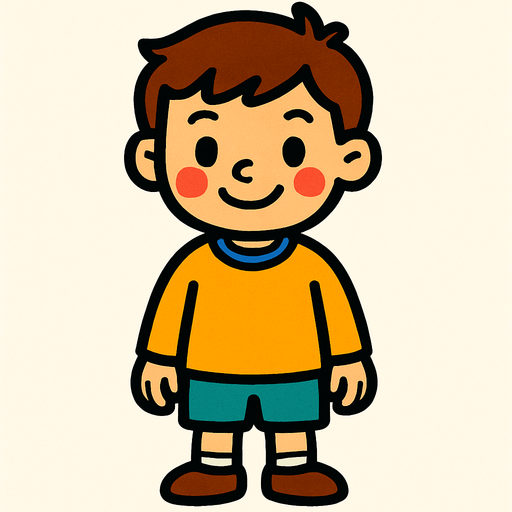 Petit garçon.
In-Game asset.  2d.  High contrast.  No shadows