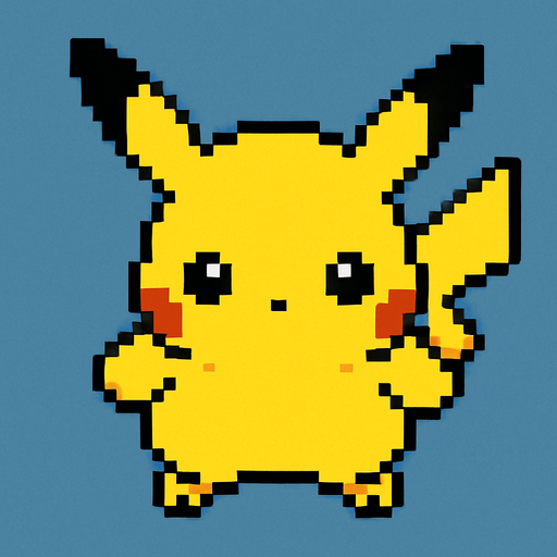Pikachu visto desde arriba.
In-Game asset.  2d.  High contrast.  No shadows
