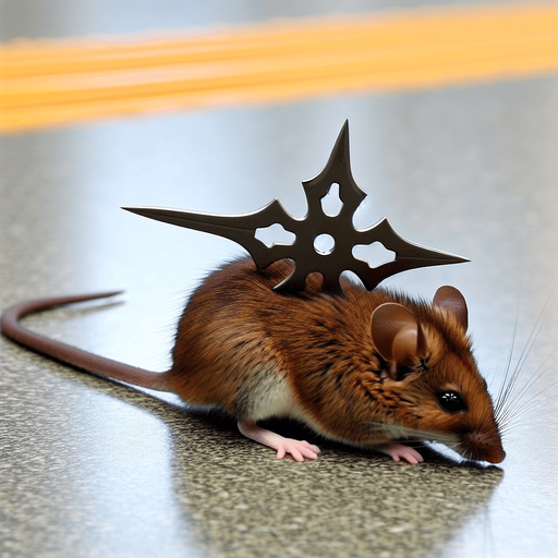 rat hit with a shuriken