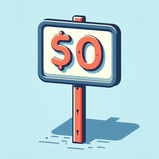 write 50$ on a sign.
no shadow, 2D