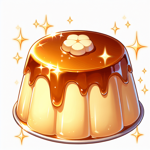 flan pudding, shiny, anime

Single Game Texture. In-Game asset. 2d. Blank background. High contrast. No shadows.