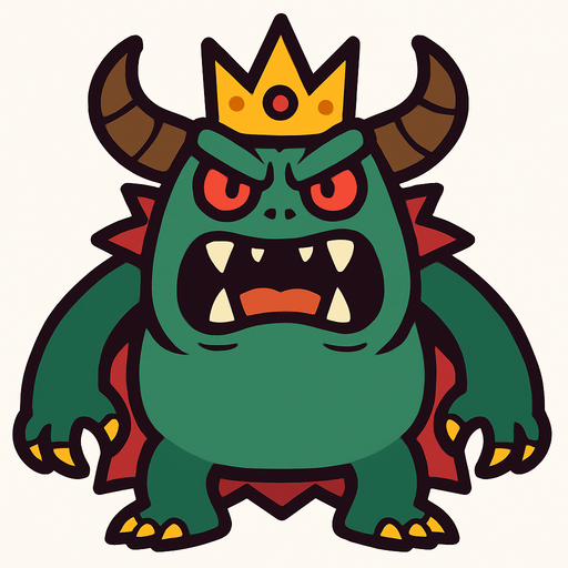 King monster.
In-Game asset.  2d.  High contrast.  No shadows
