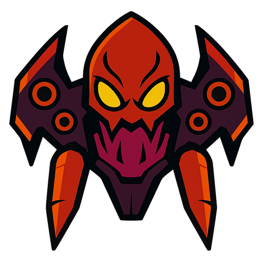 spaceship enemy.
In-Game asset.  2d.  High contrast.  No shadows