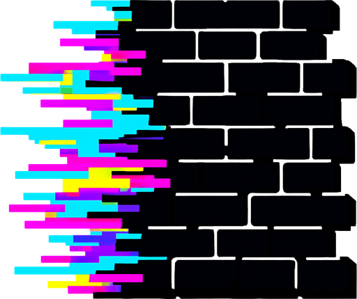 Pibby glitch wall.
In-Game asset.  High contrast.  No shadows