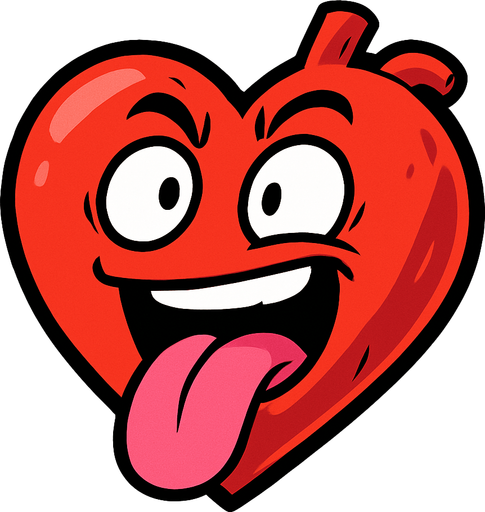 Make it a funny red hearth image. Anime style.
In-Game asset.  2d.  High contrast.  No shadows