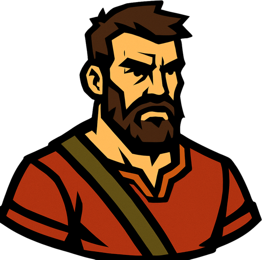 man.
In-Game asset.  2d.  High contrast.  No shadows