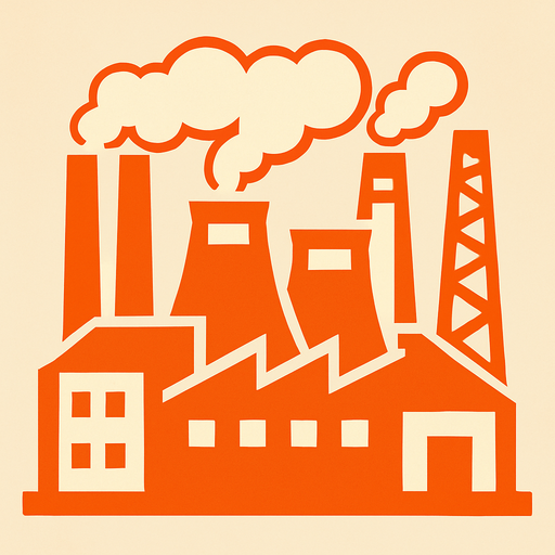 Factory.
In-Game asset.  2d.  High contrast.  No shadows