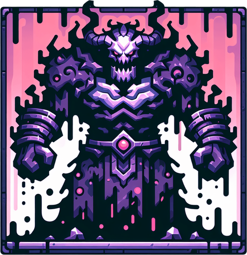 Boss.
Single Game Texture.  In-Game asset.  2d.  Blank background.  High contrast.  No shadows