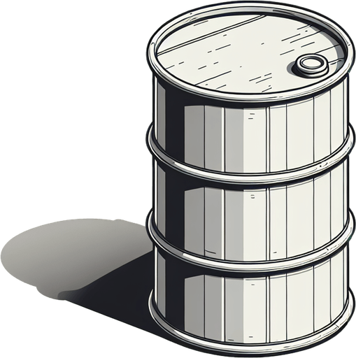 oil barrel.
Single Game Texture. In-Game asset. 2d. Blank background. High contrast. No shadows.