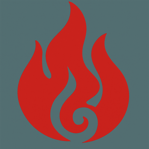 Símbolo del fuego color rojo