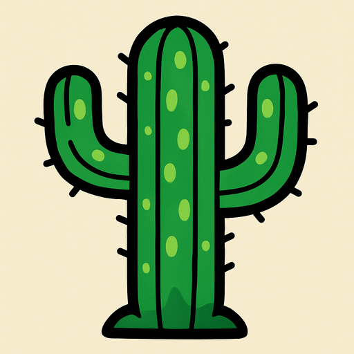 cactus 2d.
In-Game asset.  2d.  High contrast.  No shadows