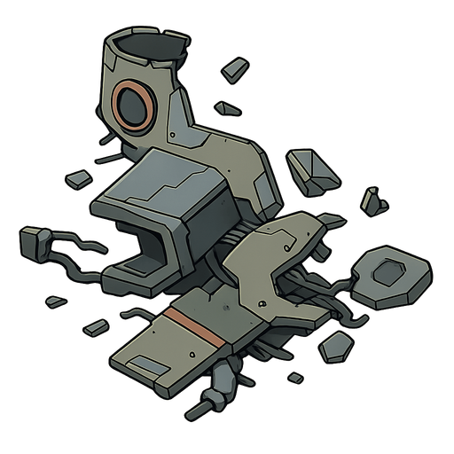 spaceship debris. No background. Transparent background. Blank background. No shadows. 2d. In-Game asset. flat