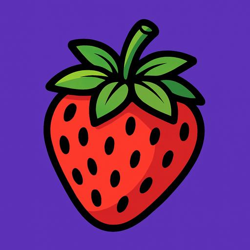 Fraise.
In-Game asset.  2d.  High contrast.  No shadows