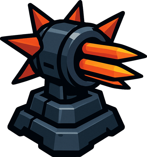 Spike turret.
In-Game asset.  2d.  High contrast.  No shadows