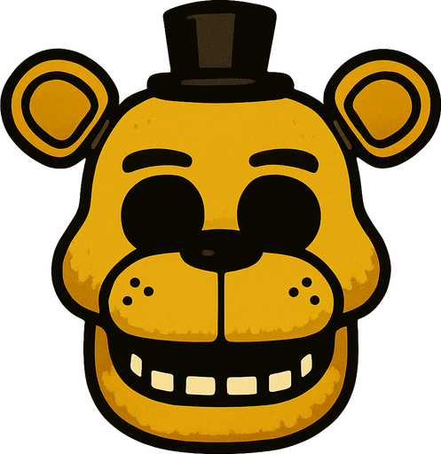 golden freddy head.
In-Game asset.  2d.  High contrast.  No shadows