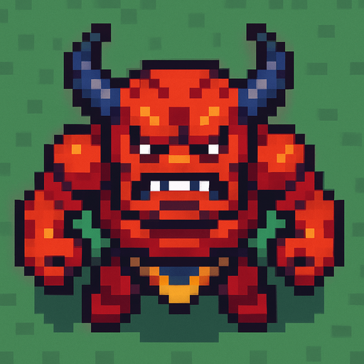 Un enemigo duro visto desde arriba, pixel cartoon..
In-Game asset.  2d.  High contrast.  No shadows