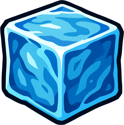Ice cube.
In-Game asset.  High contrast.  No shadows