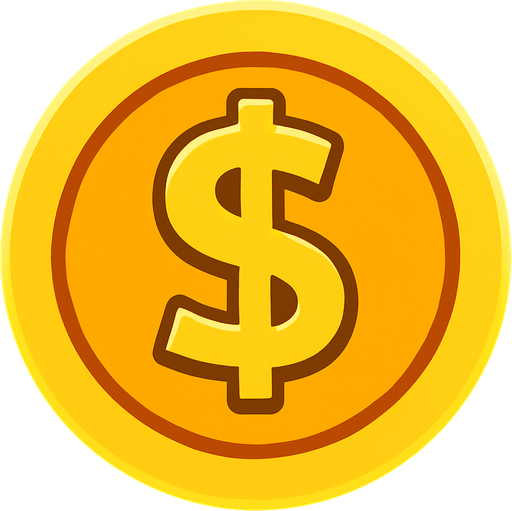 coin.
In-Game asset.  2d.  High contrast.  No shadows