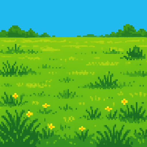 PİXEL ART ÇİMENLİK OVA.
In-Game asset.  2d.  High contrast.  No shadows