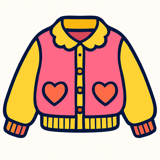 cute designer jacket top view..
In-Game asset.  2d.  High contrast.  No shadows