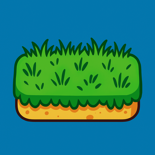 çimenli bi platform.
In-Game asset.  2d.  High contrast.  No shadows