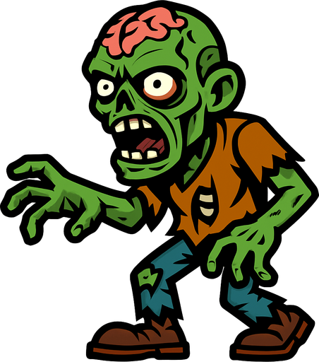 zombie.
In-Game asset.  2d.  High contrast.  No shadows