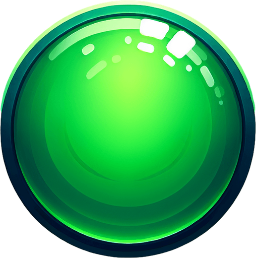 green notification bubble.
Single Game Texture. In-Game asset. 2d. Blank background. High contrast. No shadows.