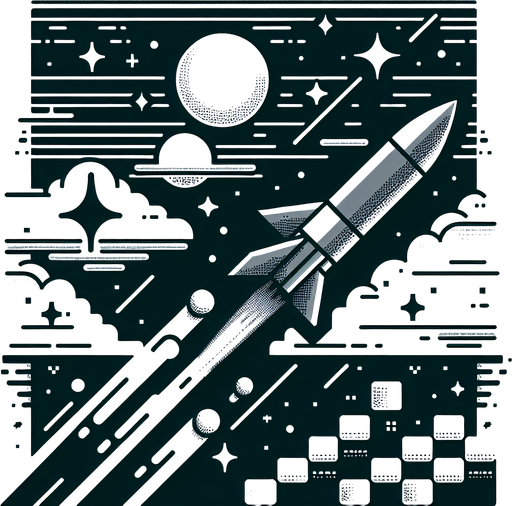 a missile flying parallel to the ground
Single Game Texture. In-Game asset. 2d. Blank background. High contrast. No shadows.