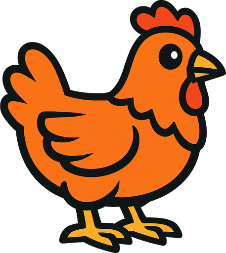 chicken.
In-Game asset.  2d.  High contrast.  No shadows