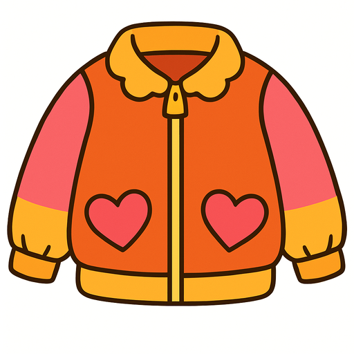 cute designer jacket top view..
In-Game asset.  2d.  High contrast.  No shadows