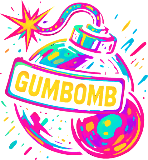 GumBomb assets. cyberpunk + abstract style. HD colors.
In-Game asset.  2d.  High contrast.  No shadows