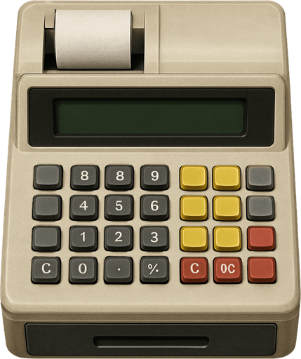 Üstten Bakış Yazar Kasa - Yazısız - Gerçekçi.
In-Game asset.  2d.  High contrast.  No shadows