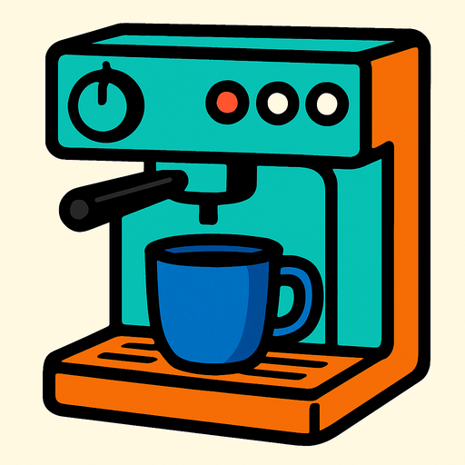 coffee machine.
In-Game asset.  2d.  High contrast.  No shadows