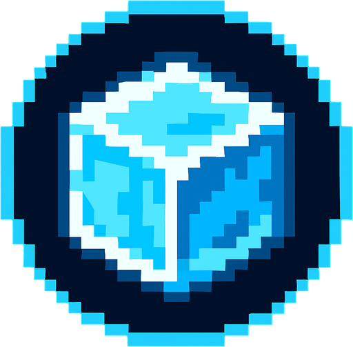 30x30, ice cube, symmetrical, circular.
In-Game asset.  2d.  High contrast.  No shadows