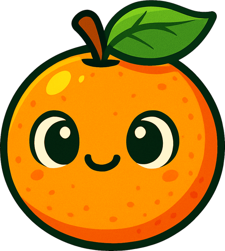 Naranja cute.
In-Game asset.  2d.  High contrast.  No shadows