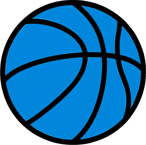 A blue Basketball.
In-Game asset.  2d.  High contrast.  No shadows