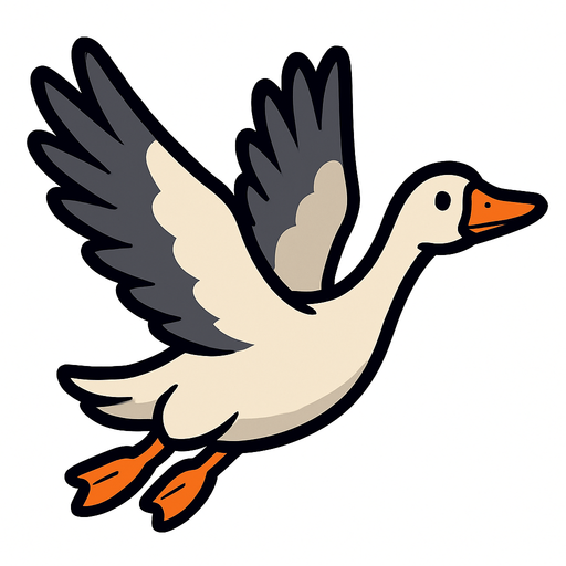 uçan kaz.
In-Game asset.  2d.  High contrast.  No shadows