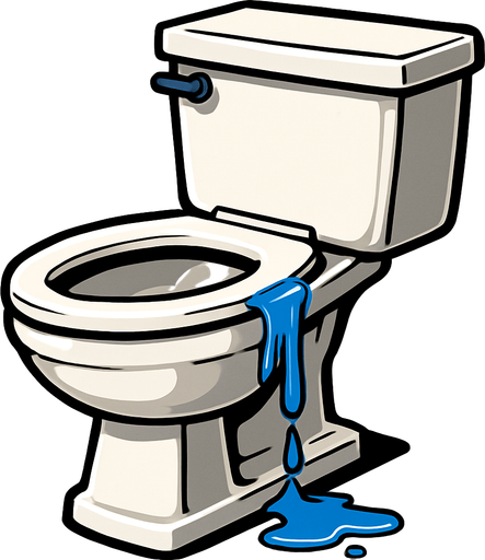 Make a toilet with a small bit of water leaking of the side.
In-Game asset.  2d.  High contrast.  No shadows. Realistic