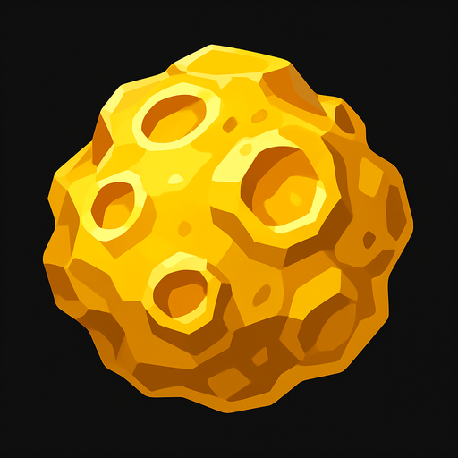 asteroid gold.
In-Game asset.  2d.  High contrast.  No shadows