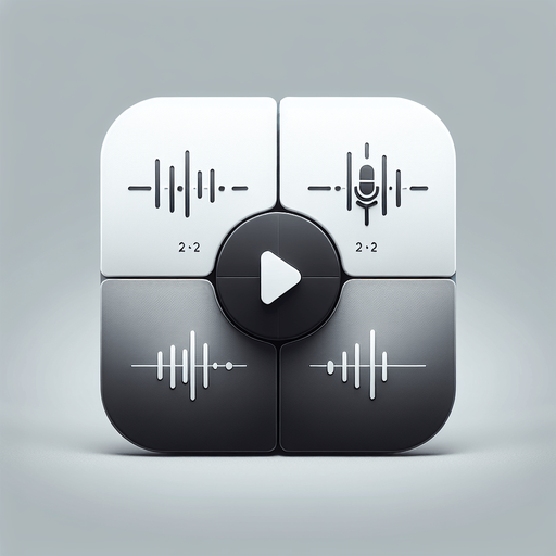 A clean and minimalistic interface for a voice recorder app, featuring a 2x2 grid layout. Each grid square represents a recording file, displayed as large, distinct tiles. Each tile includes a simple circular play button in the center, with a subtle waveform icon or progress bar beneath it to represent the audio. The background is a soft gradient of light grey to white, ensuring clarity and focus on the files. The design is modern and functional, with smooth edges and a clean UI aesthetic for a professional and user-friendly experience..
Single Game Texture. In-Game asset. 2d. Blank background. High contrast. No shadows.
