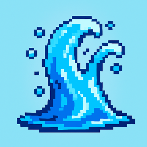 water pixel.
In-Game asset.  2d.  High contrast.  No shadows